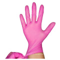 Guantes de nitrilo de vinilo de vinilo rosa de belleza desechable de belleza